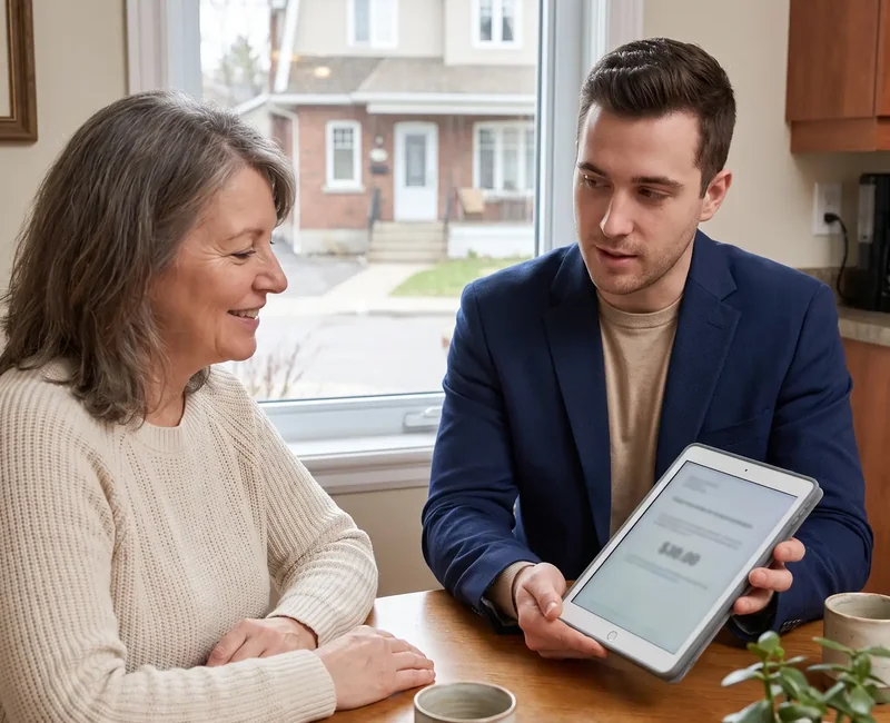 Rachat de la part de l'autre conjoint, montant présenté sur tablette